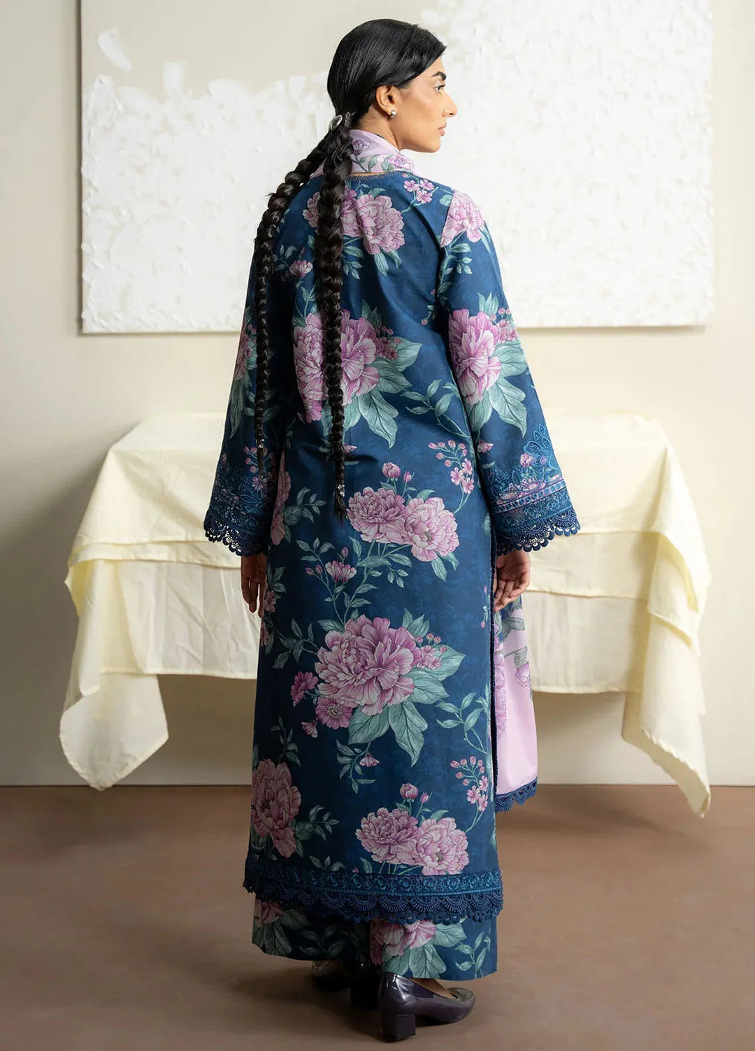 The Bare Minimum by Ayzel Embroidered Lawn Suit Unstitched 3 Piece AAF25BM D-04 Lush Petal - Summer Collection