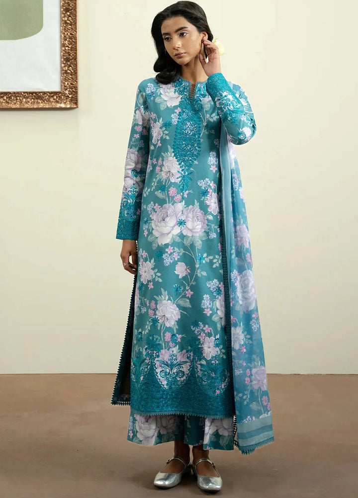 The Bare Minimum by Ayzel Embroidered Lawn Suit Unstitched 3 Piece AAF25BM D-06 Rosella - Summer Collection