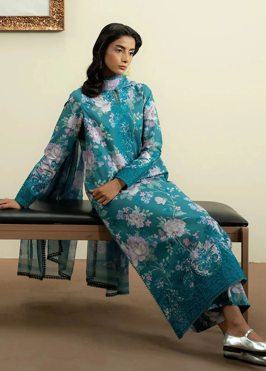 The Bare Minimum by Ayzel Embroidered Lawn Suit Unstitched 3 Piece AAF25BM D-06 Rosella - Summer Collection