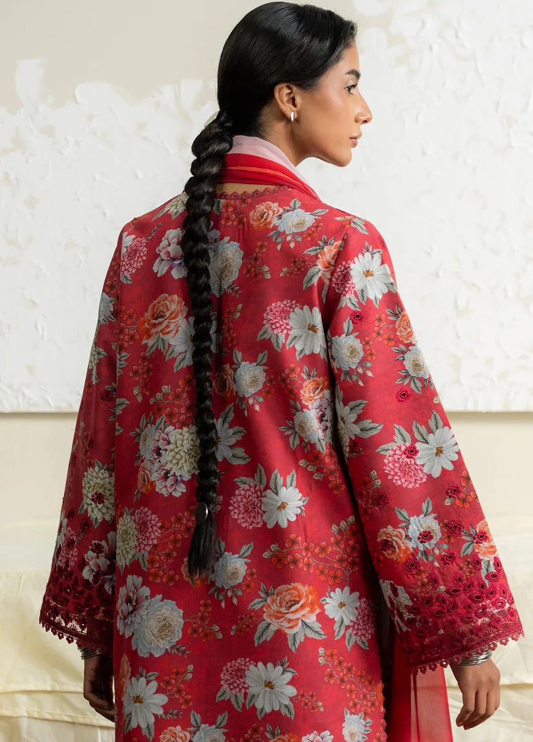 The Bare Minimum by Ayzel Embroidered Lawn Suit Unstitched 3 Piece AAF25BM D-07 Honey Rose - Summer Collection