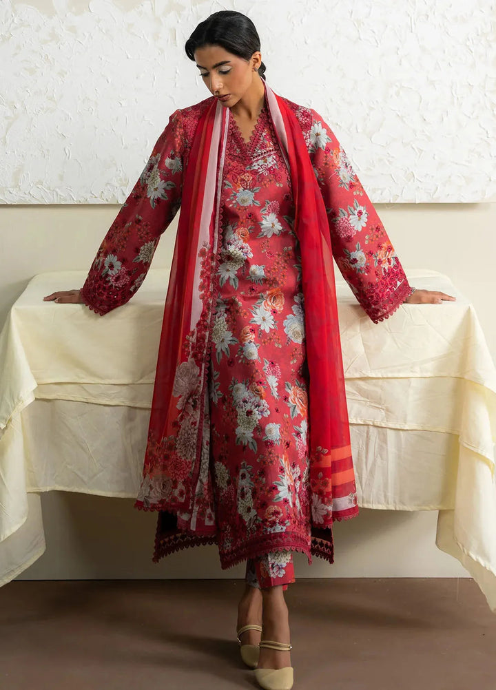 The Bare Minimum by Ayzel Embroidered Lawn Suit Unstitched 3 Piece AAF25BM D-07 Honey Rose - Summer Collection