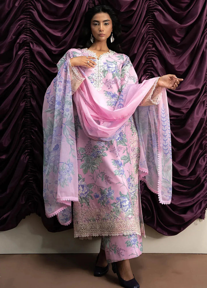 The Bare Minimum by Ayzel Embroidered Lawn Suit Unstitched 3 Piece AAF25BM D-12 Sky Flora - Summer Collection