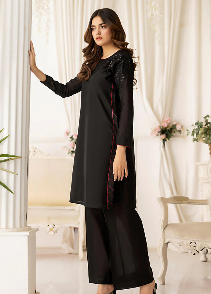 The Classic Fit by Cyanic Pret Embroidered Sheesha Silk 2 Piece Suit Dark Luxe