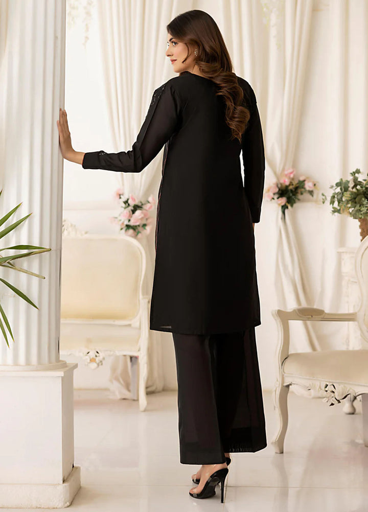 The Classic Fit by Cyanic Pret Embroidered Sheesha Silk 2 Piece Suit Dark Luxe