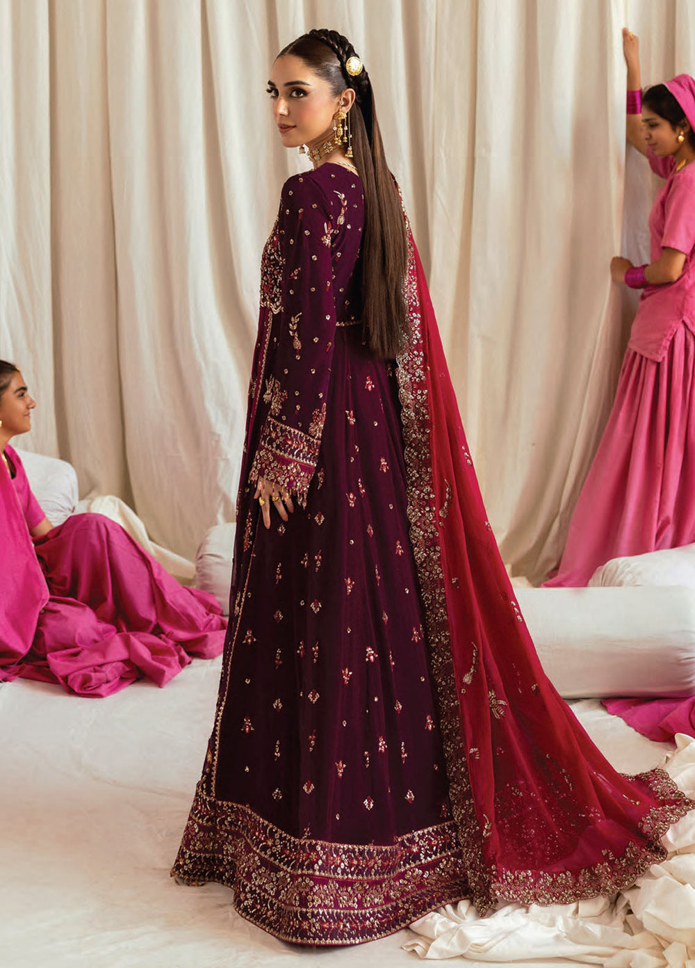 The Empress by Emaan Adeel Embroidered Chiffon Suits Unstitched 3 Piece EA25TE D-01 Avoria - Formals Collection