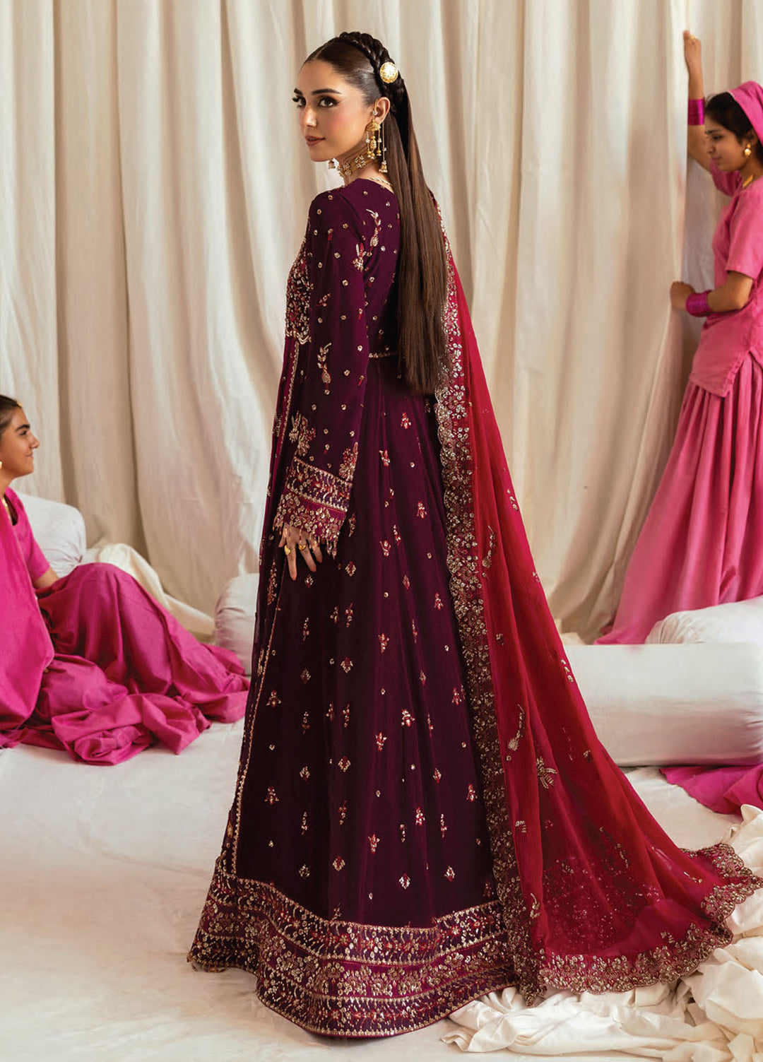 The Empress by Emaan Adeel Embroidered Chiffon Suits Unstitched 3 Piece EA25TE D-01 Avoria - Formals Collection