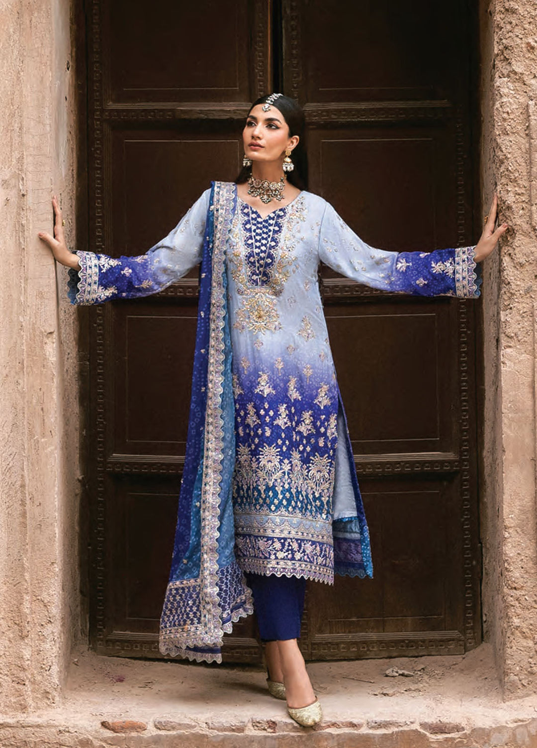 The Empress by Emaan Adeel Embroidered Chiffon Suits Unstitched 3 Piece EA25TE D-09 Aurevia - Formals Collection