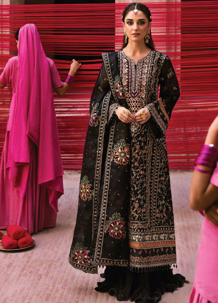 The Empress by Emaan Adeel Embroidered Organza Suits Unstitched 3 Piece EA25TE D-03 Noctelle - Formals Collection