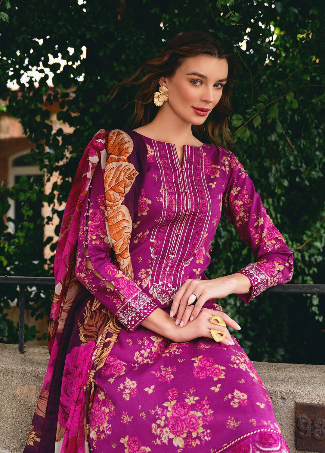 The Enchanted Garden by Gulaal Embroidered Lawn Suits Unstitched 3 Piece GL24EG D-04 Vienne - Summer Collection