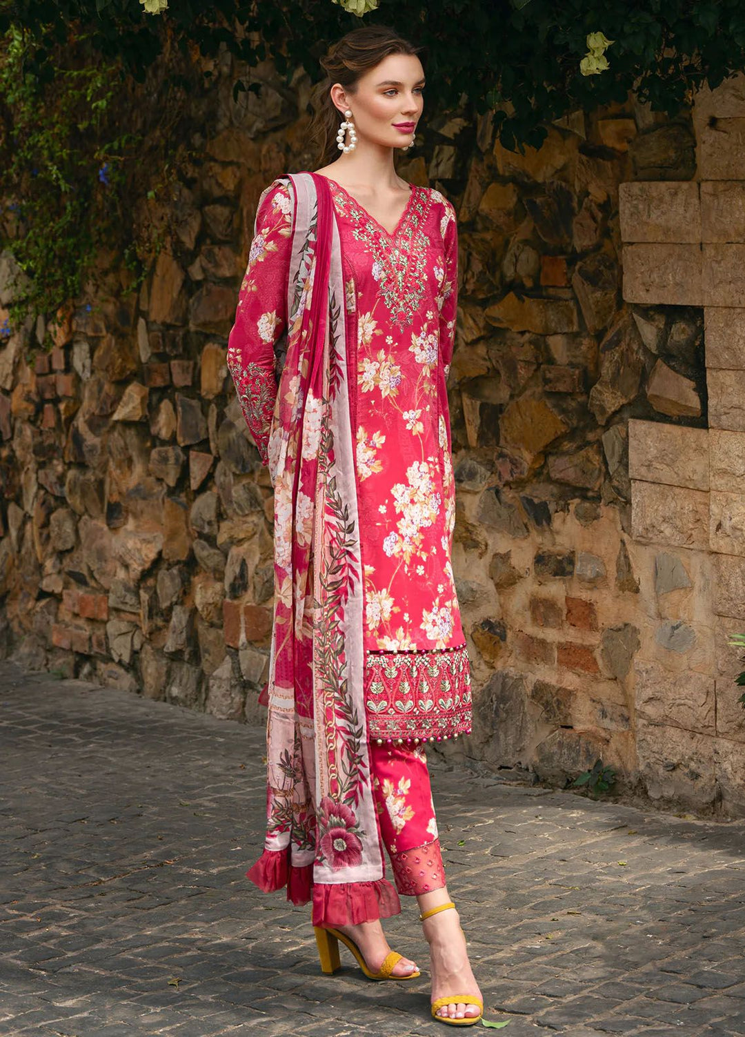 The Enchanted Garden by Gulaal Embroidered Lawn Suits Unstitched 3 Piece GL24EG D-06 Marbella - Summer Collection