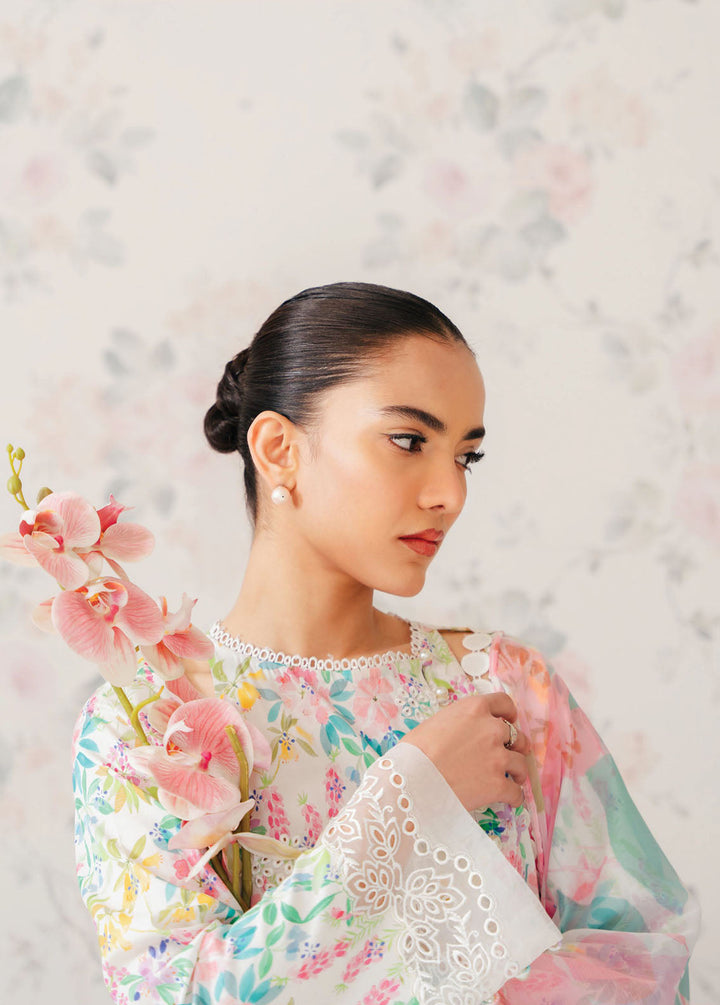 The Floral Charm By Afrozeh Embroidered Lawn Suits Unstitched 3 Piece AF24FC AL-24-V1-03 Vanilla - Summer Collection