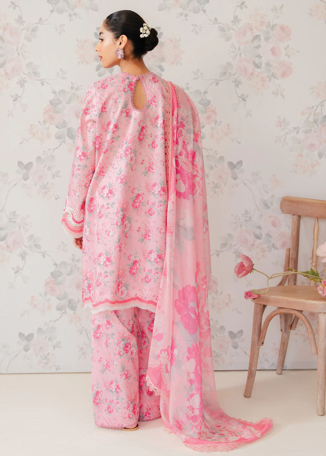 The Floral Charm By Afrozeh Embroidered Lawn Suits Unstitched 3 Piece AF24FC AL-24-V1-04 Begonia - Summer Collection