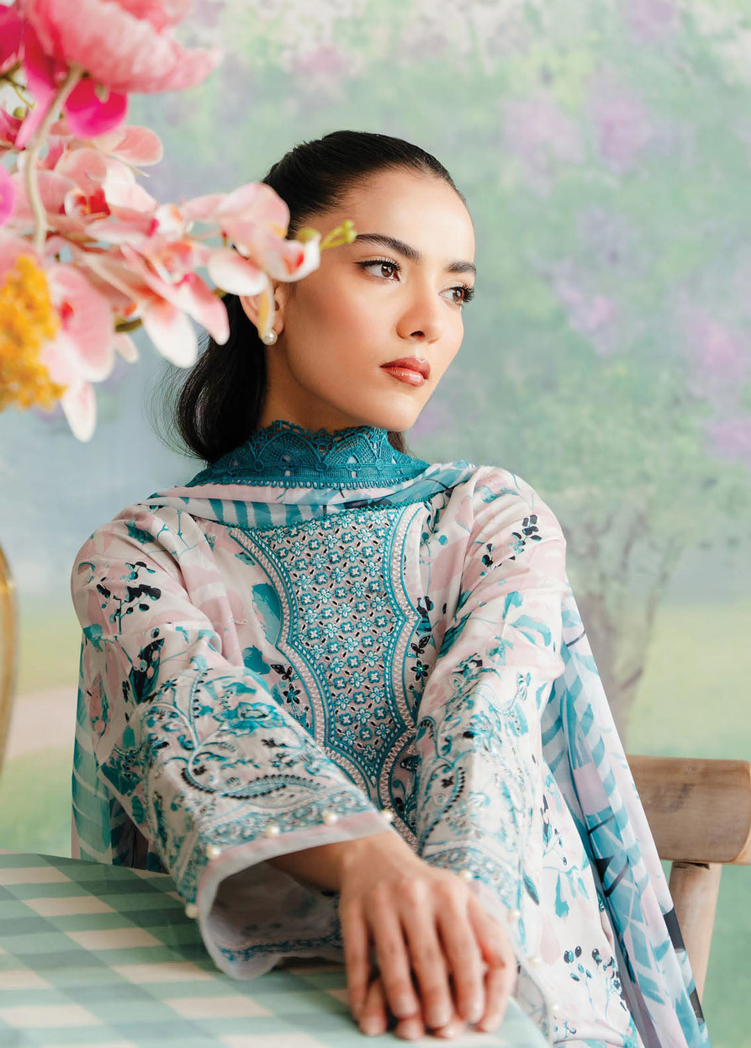 The Floral Charm By Afrozeh Embroidered Lawn Suits Unstitched 3 Piece AF24FC AL-24-V1-05 Cashmere - Summer Collection