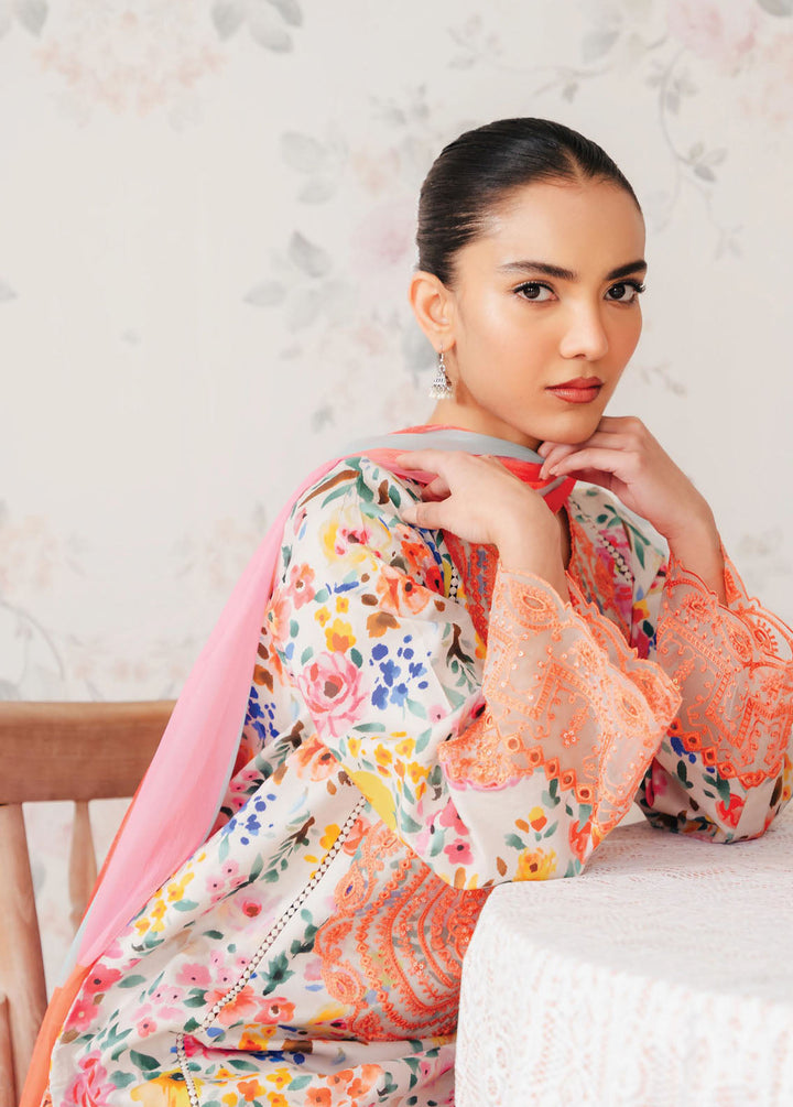 The Floral Charm By Afrozeh Embroidered Lawn Suits Unstitched 3 Piece AF24FC AL-24-V1-06 Sundance - Summer Collection