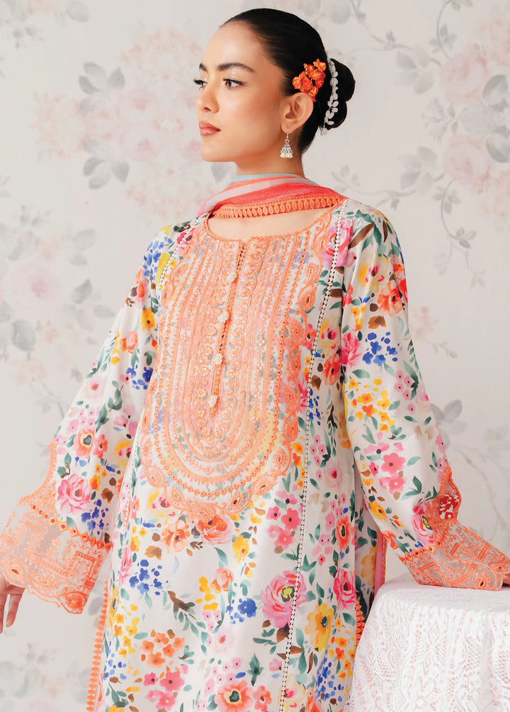 The Floral Charm By Afrozeh Embroidered Lawn Suits Unstitched 3 Piece AF24FC AL-24-V1-06 Sundance - Summer Collection