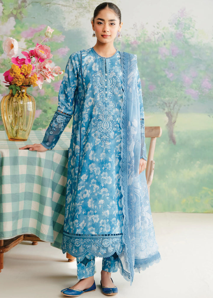 The Floral Charm By Afrozeh Embroidered Lawn Suits Unstitched 3 Piece AF24FC AL-24-V1-08 Nigella - Summer Collection