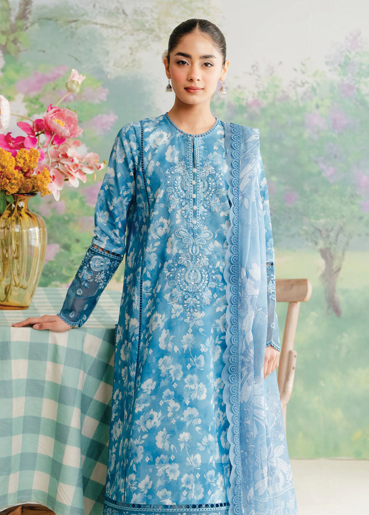 The Floral Charm By Afrozeh Embroidered Lawn Suits Unstitched 3 Piece AF24FC AL-24-V1-08 Nigella - Summer Collection
