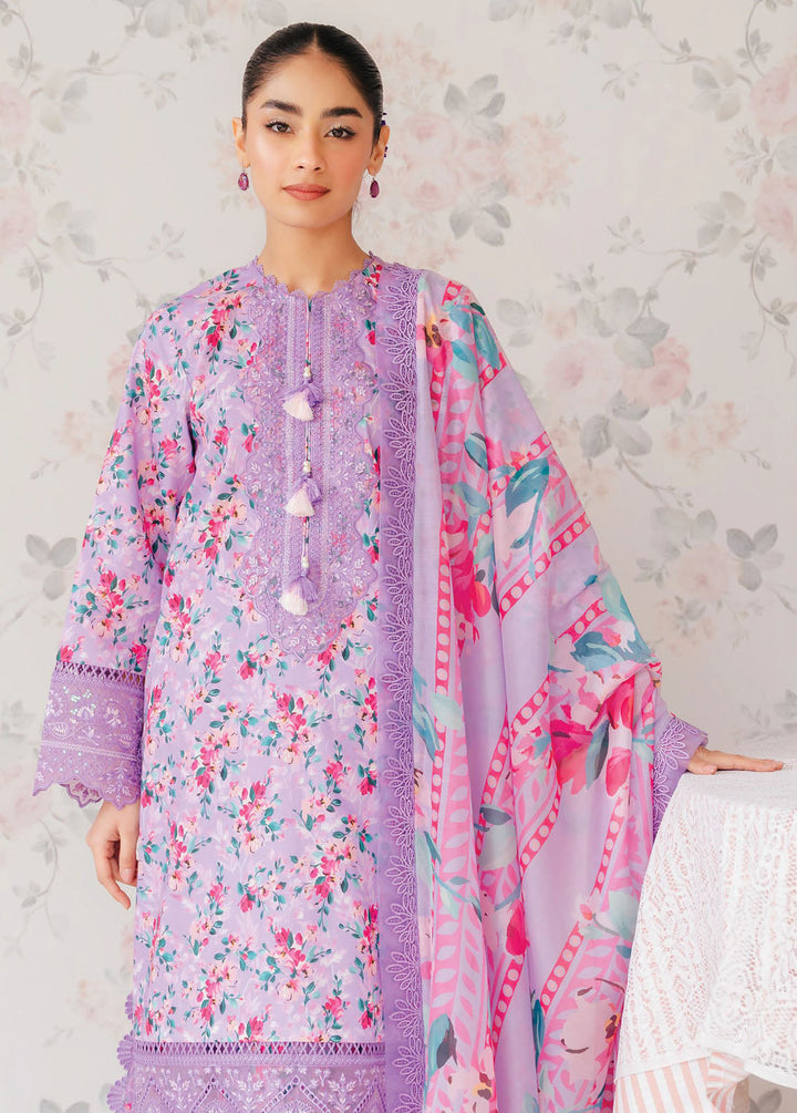 The Floral Charm By Afrozeh Embroidered Lawn Suits Unstitched 3 Piece AF24FC AL-24-V1-09 Orchid - Summer Collection