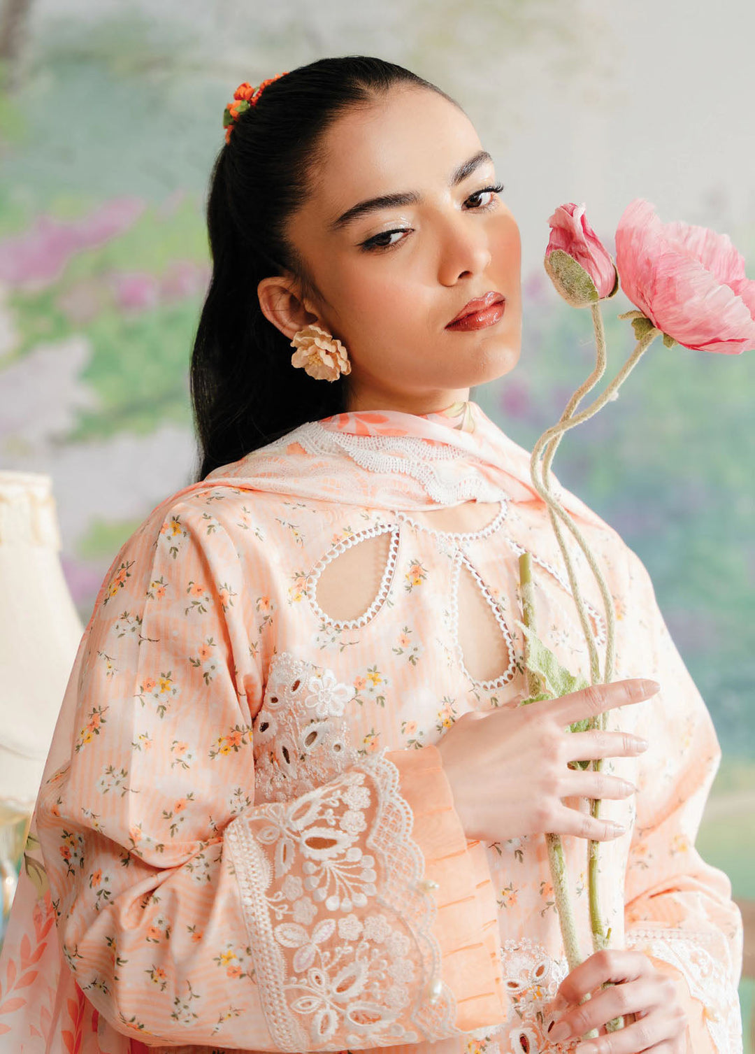 The Floral Charm By Afrozeh Embroidered Lawn Suits Unstitched 3 Piece AF24FC AL-24-V1-10 Buttercup - Summer Collection