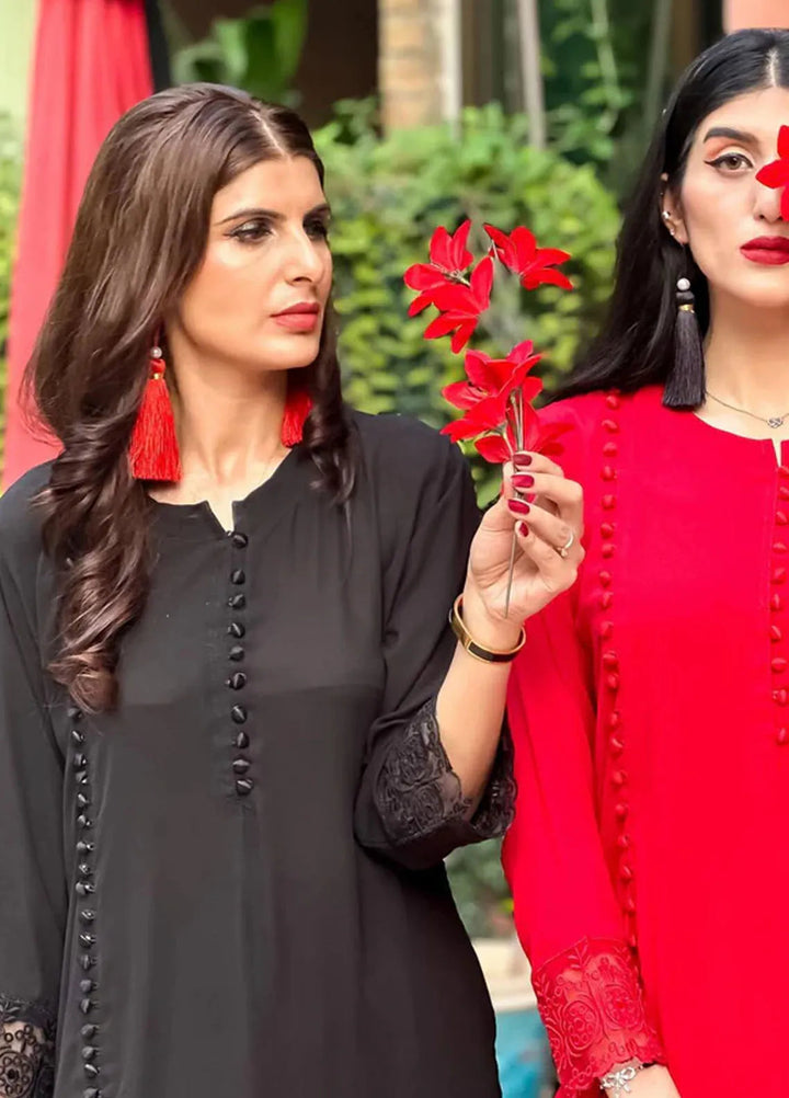 The Girl Store Pret Casual Georgette  2 Piece Suit Majestic Black