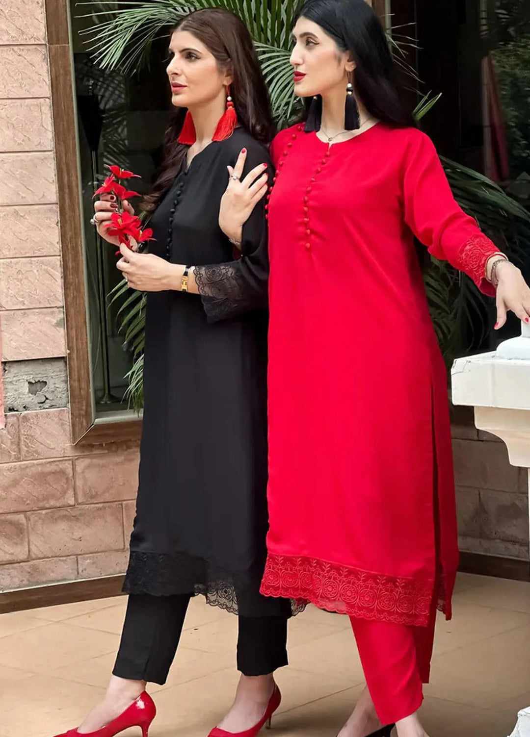 The Girl Store Pret Casual Georgette  2 Piece Suit Majestic Black