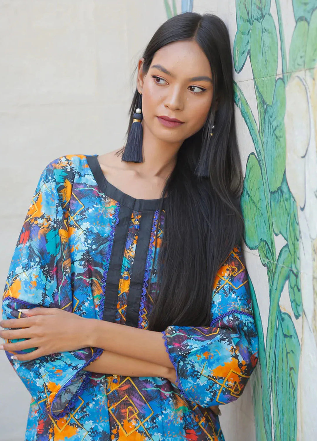 The Girl Store Pret Casual Lawn  2 Piece Suit Vibrancy Blue