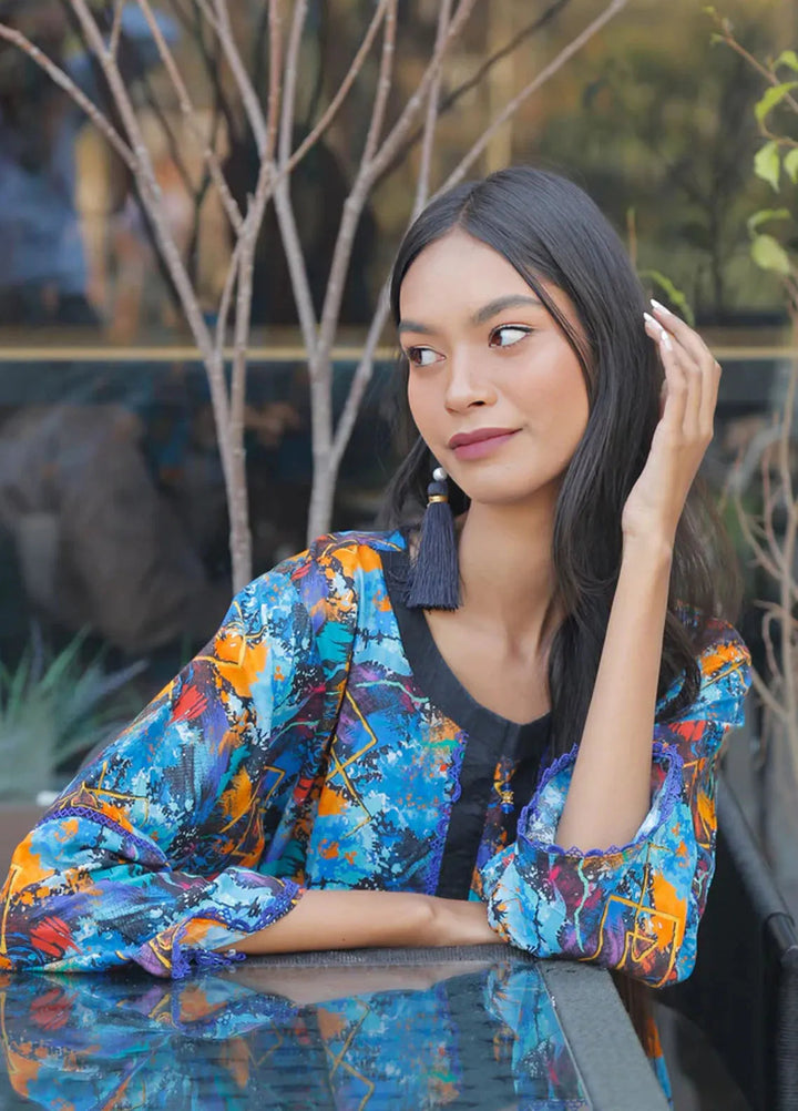 The Girl Store Pret Casual Lawn  2 Piece Suit Vibrancy Blue