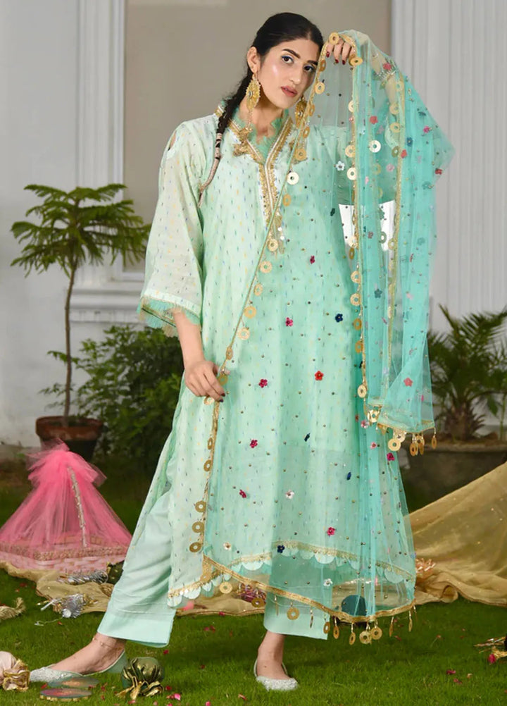 The Girl Store Pret Casual Lawn 3 Piece Suit Aquamarine