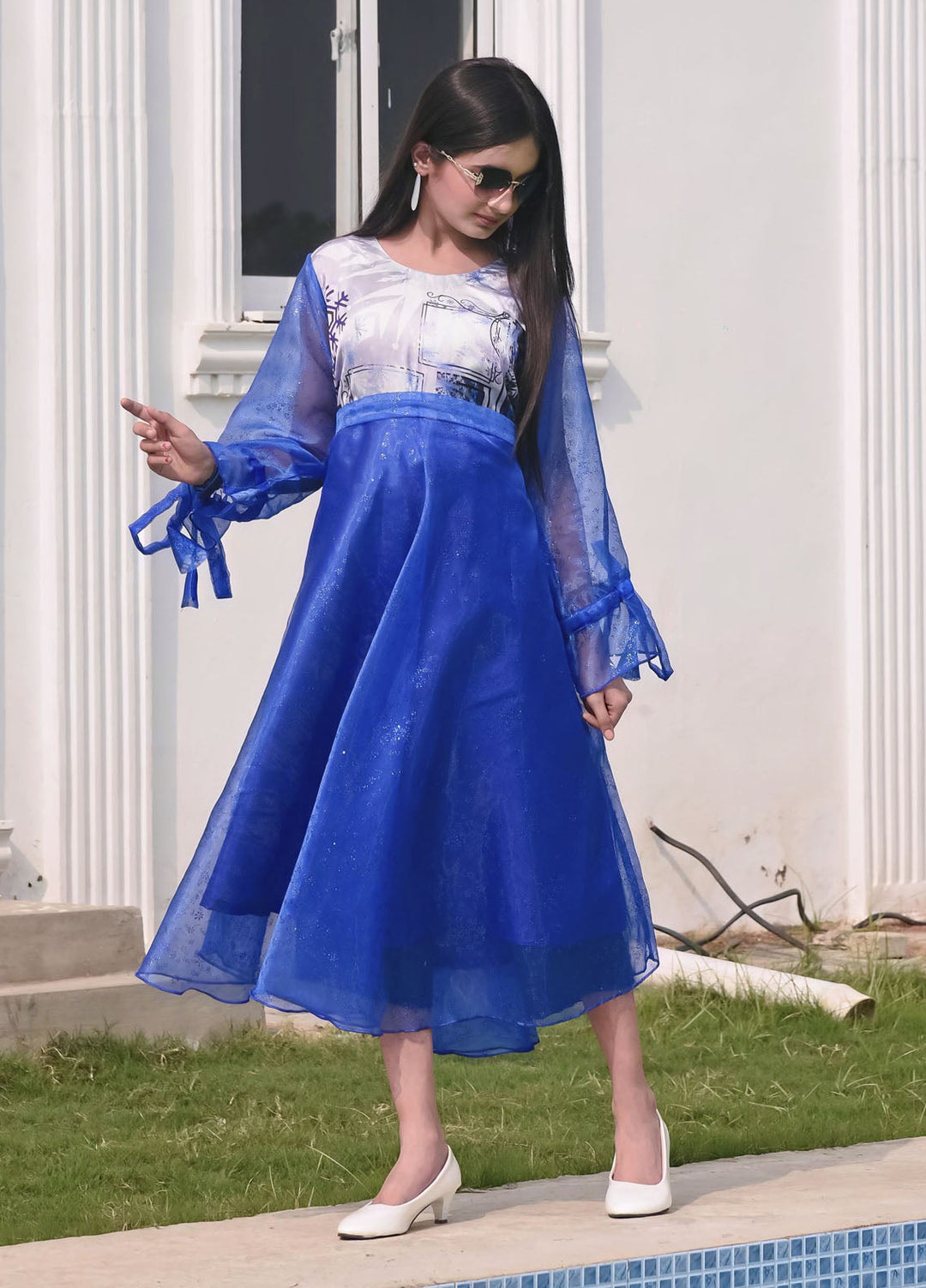 The Girl Store Pret Embroidered Shimmer Organza 1 Piece Frozen Fever Gown