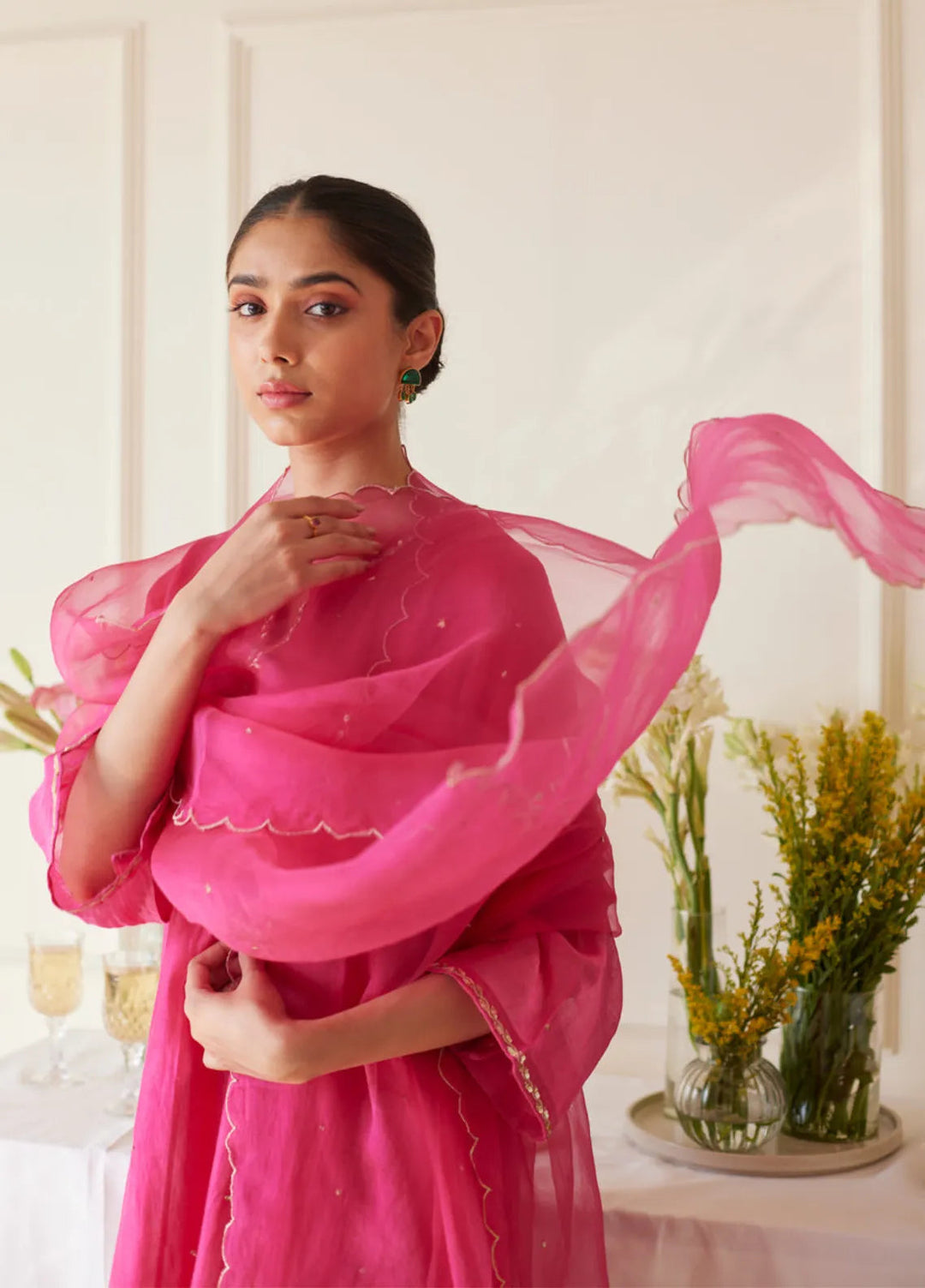 The Girl Store Pret Casual Khaddar 3 Piece Suit Fuchsia