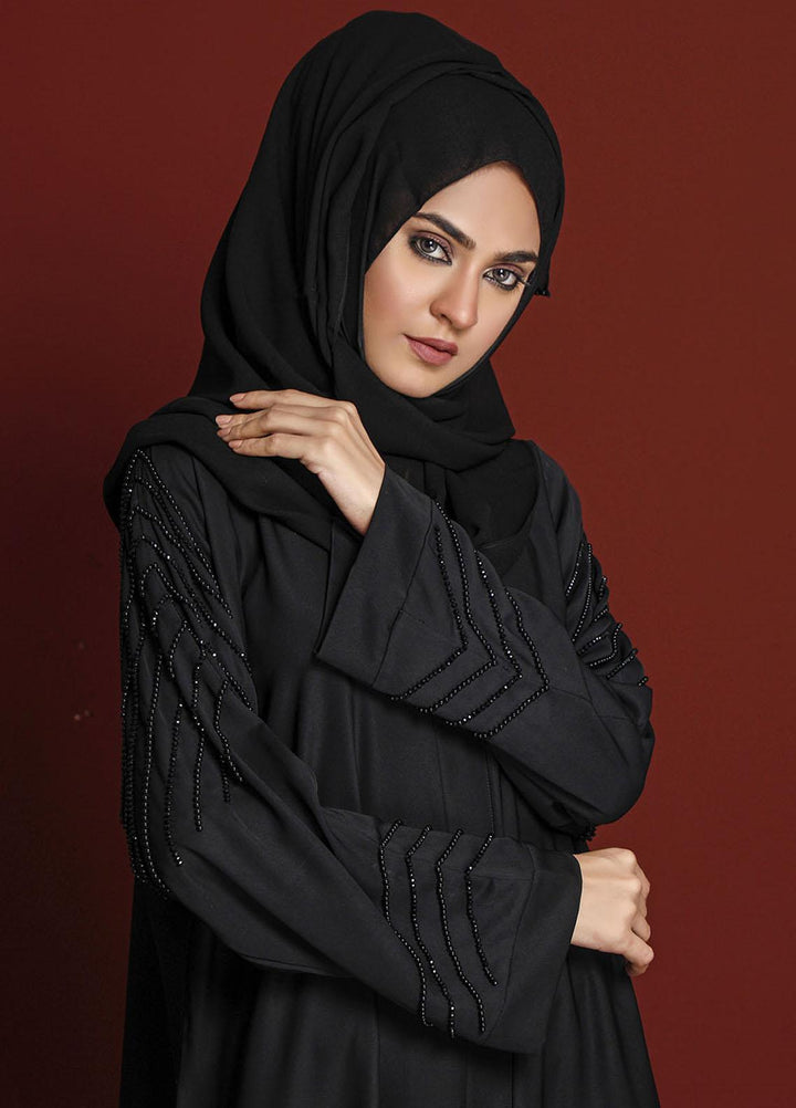 The Great Master (TGM) Front Open Nida Stitched Abaya TGM21A Khaleej e Saufeeya