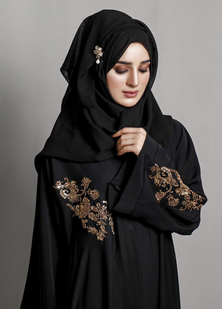 The Great Master (TGM) Front Open Nida Stitched Abaya TGM21A Khimar e Fauzia