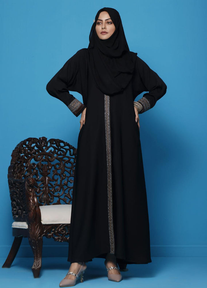 The Great Master (TGM) Front Open Nida Stitched Abaya TGM21A Shahnoor