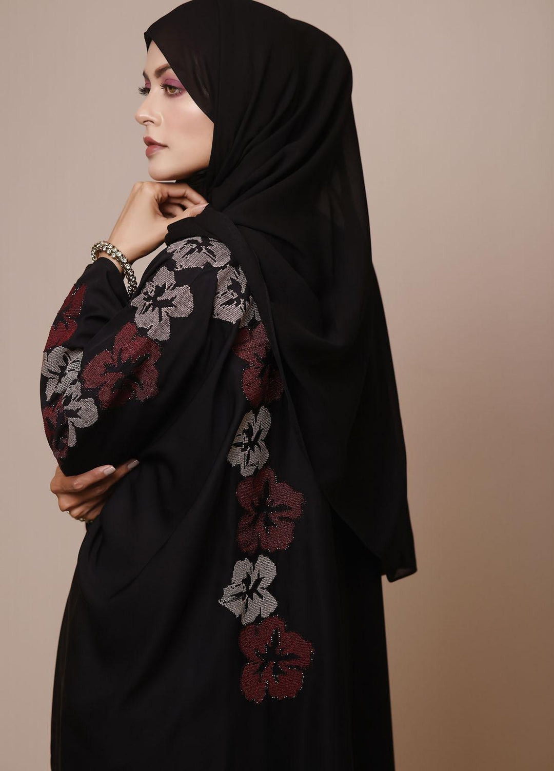 The Great Master (TGM) Front Open Nida Stitched Abaya TGM21A Nargis