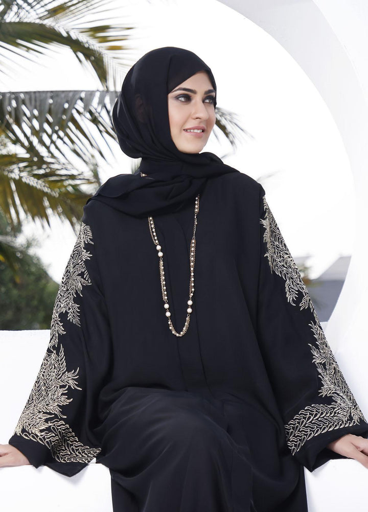 The Great Master (TGM) Front Open Nida Stitched Abaya TGM21A Hoor ul Ain