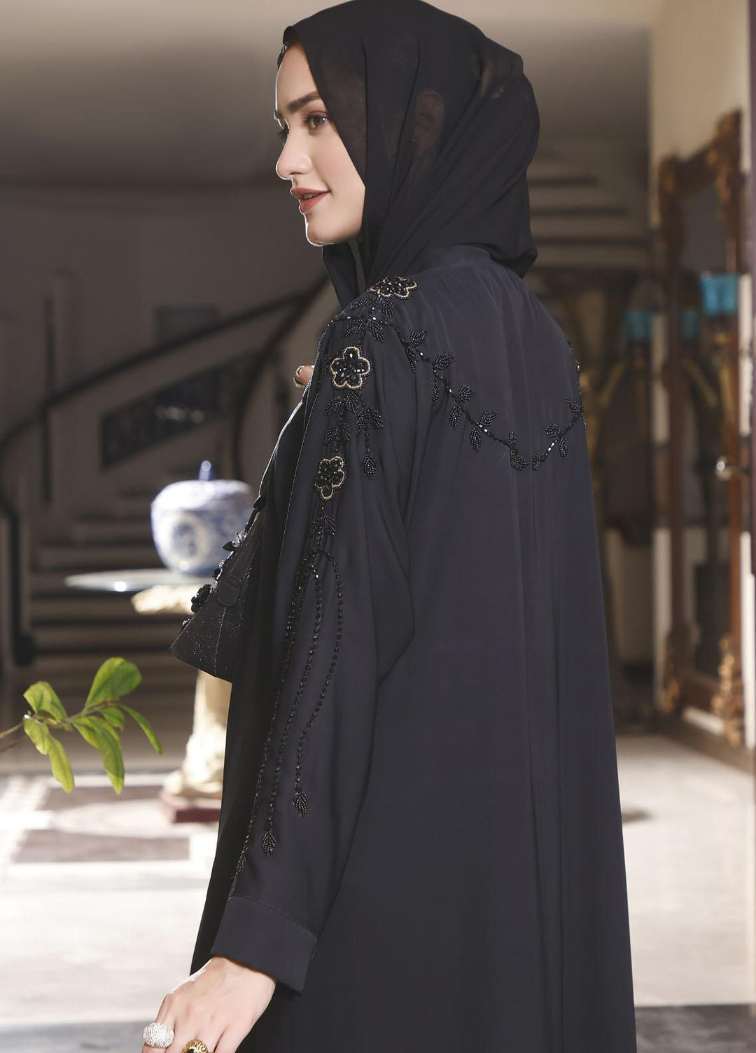 The Great Master (TGM) Front Open Nida Stitched Abaya TGM21A Mahjabeen