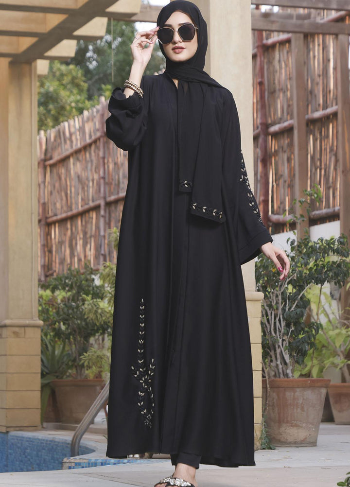 The Great Master (TGM) Front Open Nida Stitched Abaya TGM21A Muskaan e Bahaar