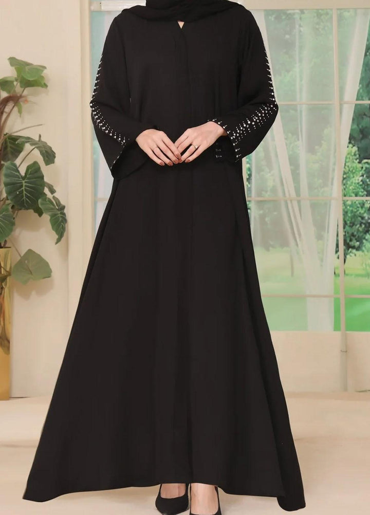 The Great Master (TGM)  Nida Front Open Style Abaya Chic Black