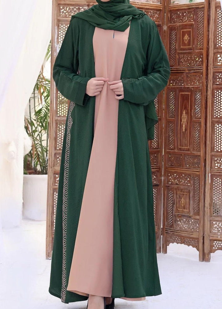 The Great Master (TGM)  Nida Coat Style Abaya Green Magic