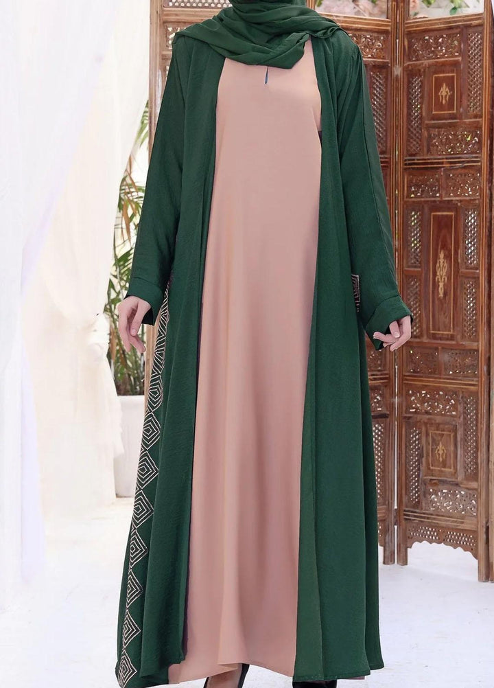The Great Master (TGM)  Nida Coat Style Abaya Green Magic