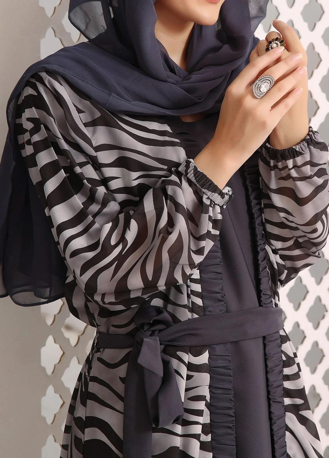 The Great Master (TGM)  Nida Coat Style Abaya Platinum Enigma