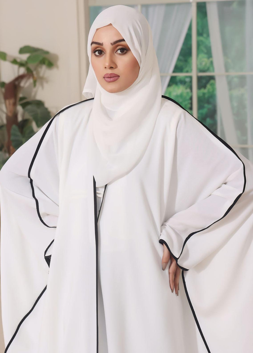The Great Master (TGM)  Nida Front Open Style Abaya Pearl Purity