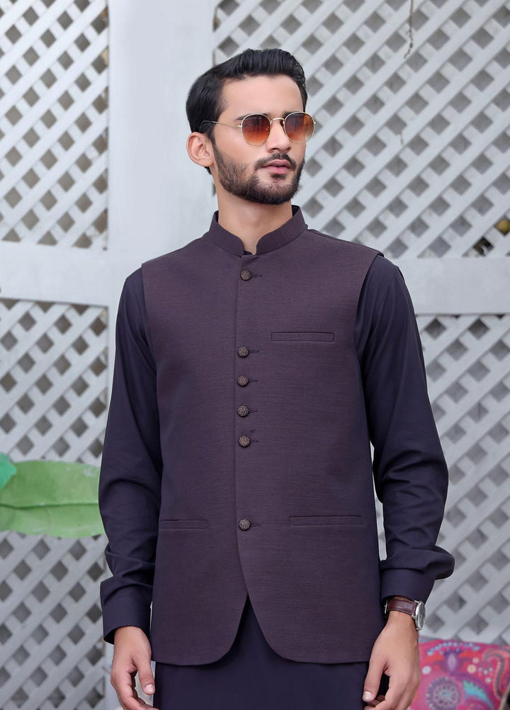 The Great Master (TGM) Wash N Wear Festive Kameez Shalwar with Waistcoat for Men -  Wild Flag