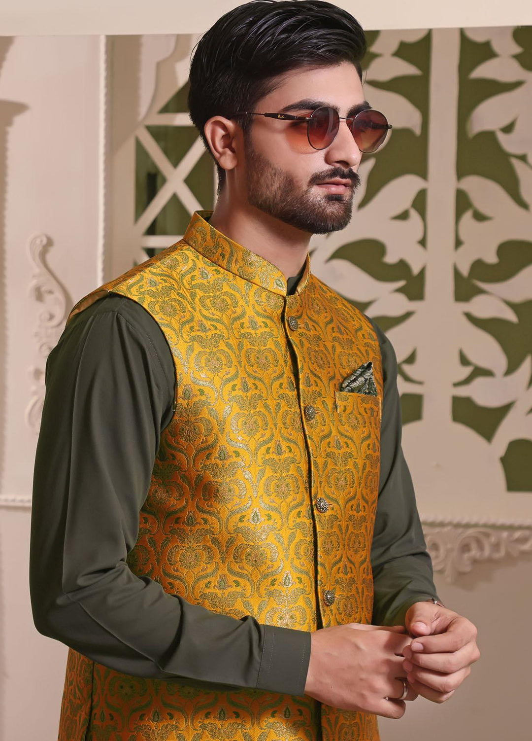 The Great Master (TGM) Atlas Festive Waistcoat for Men -  TGM22MW Goldcrest