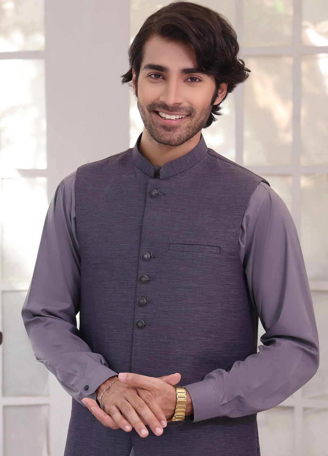 The Great Master (TGM) Suiting Formal Waistcoat for Men -  TGM22MW Gray Lead