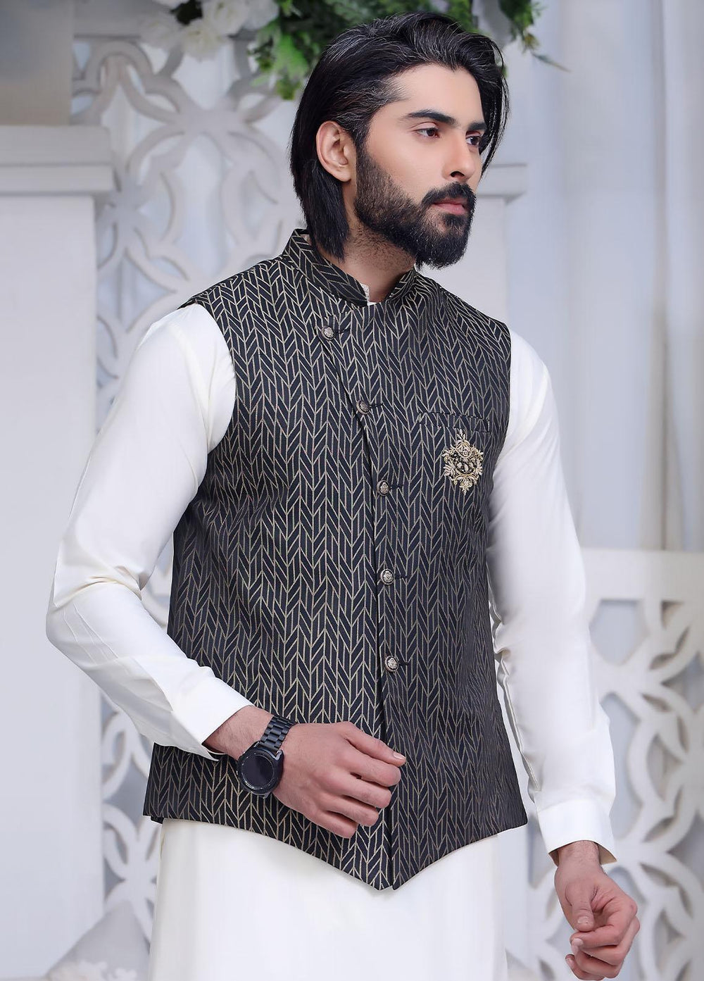 The Great Master (TGM) Atlas Festive Waistcoat for Men -  Buckwheat