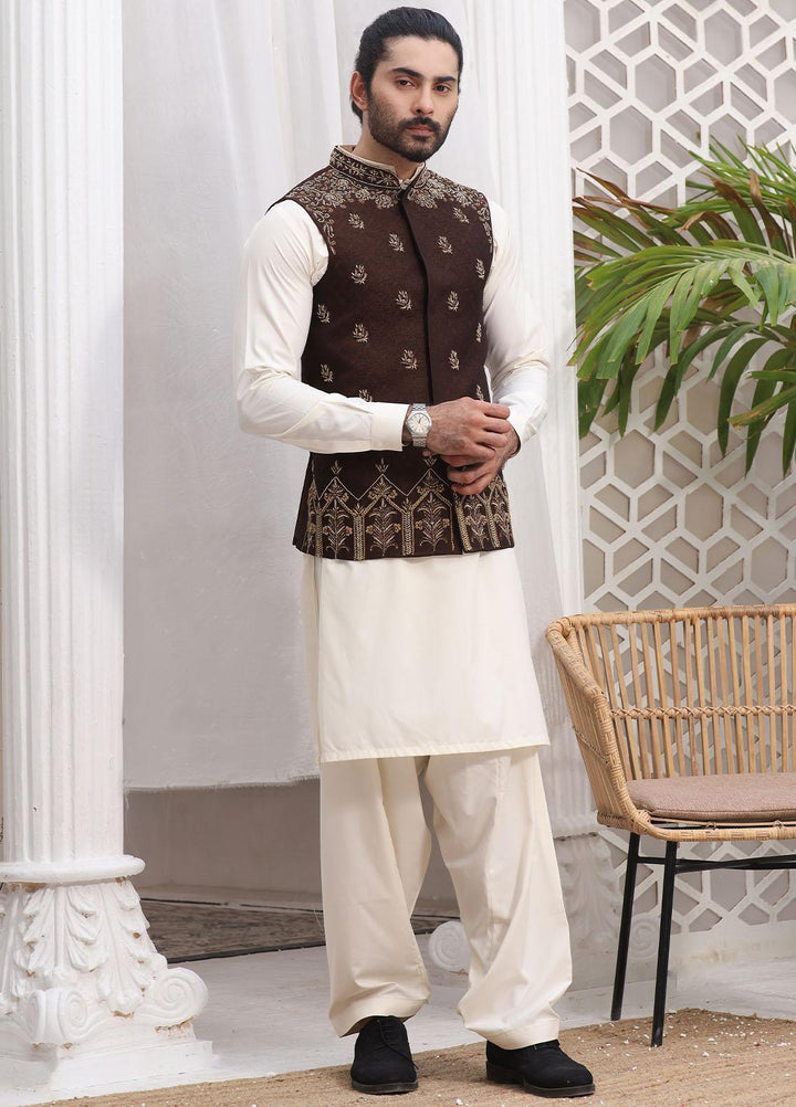 The Great Master (TGM) Jamawar Formal Men Waistcoat -  BRICKWOOD RADIANCE