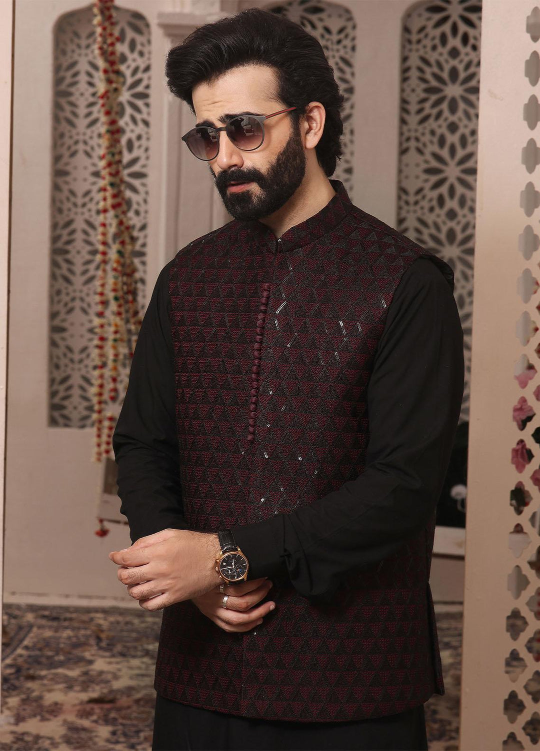 The Great Master (TGM) Satin Formal Men Waistcoat -  WINEBERRY