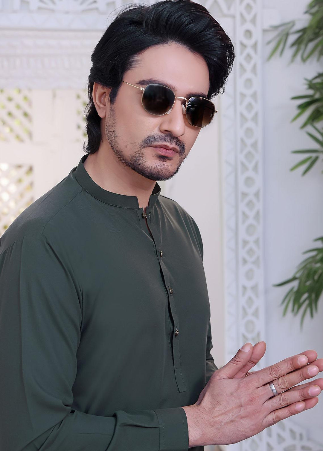 The Great Master (TGM) Atlas Festive 3 Piece Waistcoat Suit for Men -  Basil Green