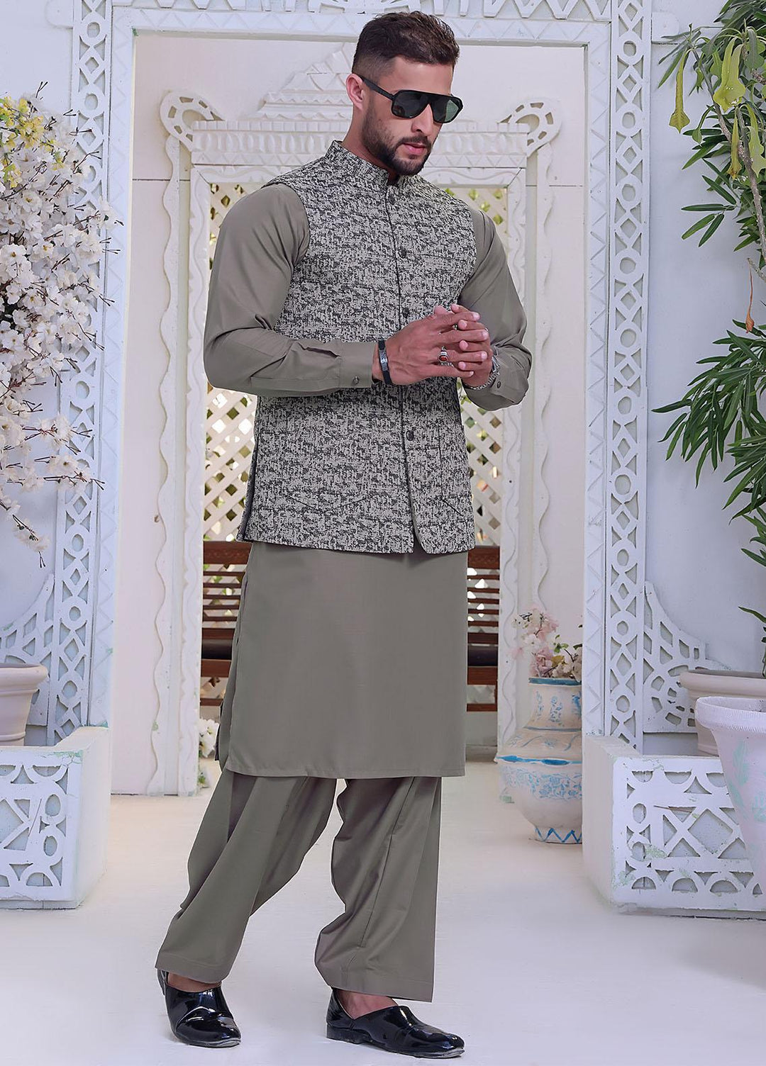 The Great Master (TGM) Suiting Festive 3 Piece Waistcoat Suit for Men -  Hunter Green